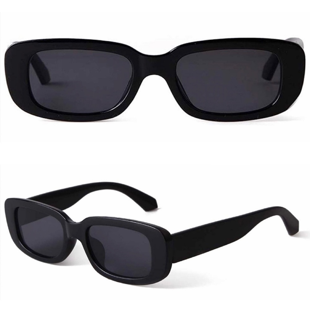 90’s Retro Rectangle Sunglasses Black